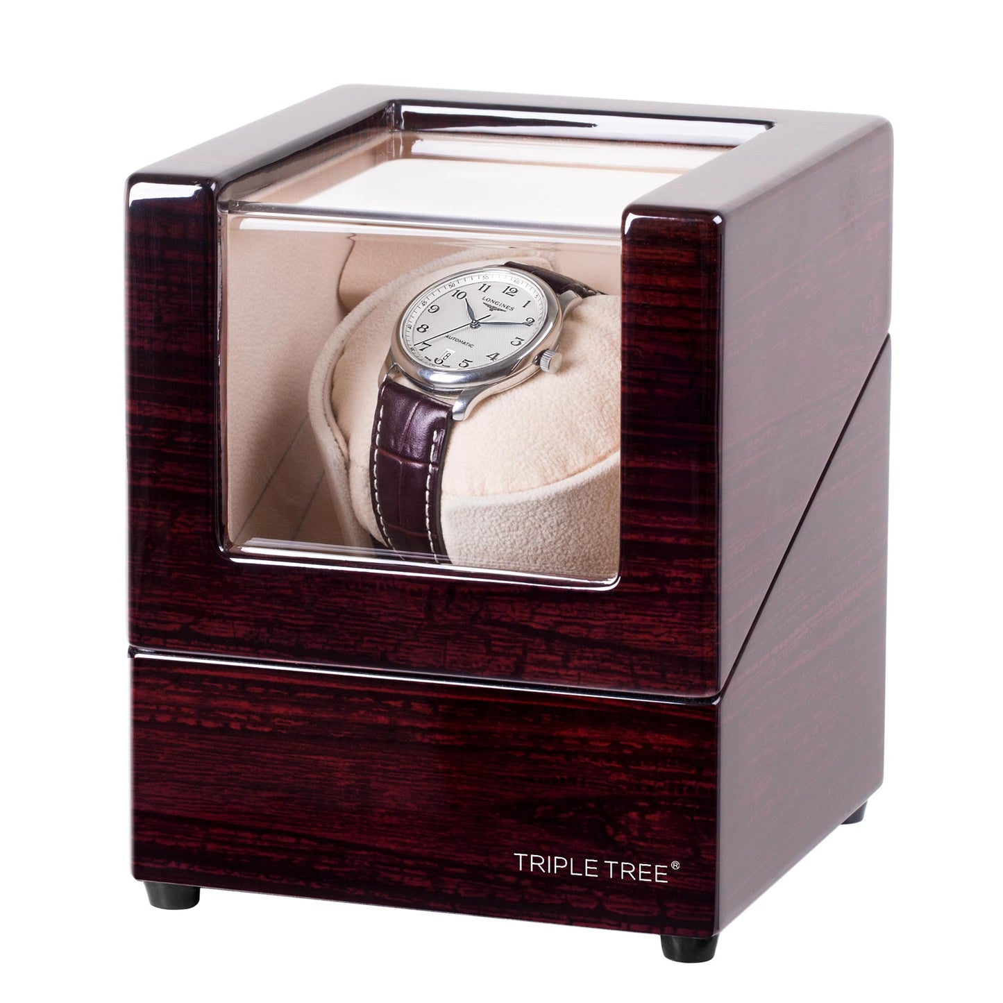 Single Watch Winder with Plush Watch Pillow, Multiple Running Mode