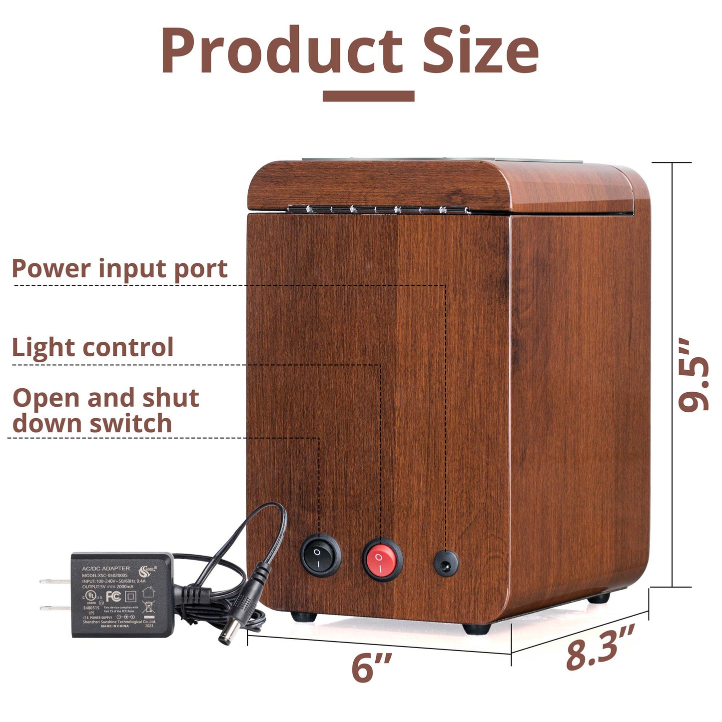 Single-Slots Walnut Wood Automatic Watch Winder with 2 Storages, High-Gloss Piano Lacquer, LUKDOF