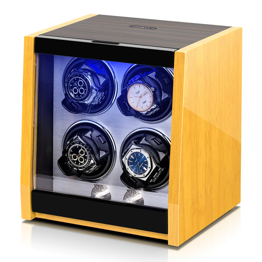 Bamboo Pattern 4 Watch Winder, High-Gloss Piano Lacquer, JINS&VICO
