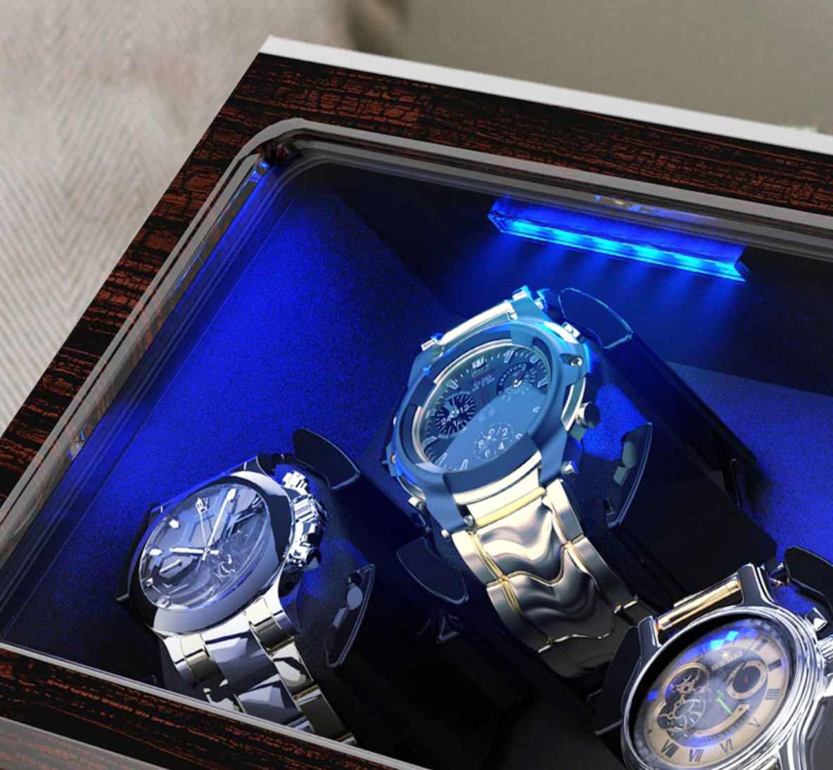 Built-in Blue LED Illumination