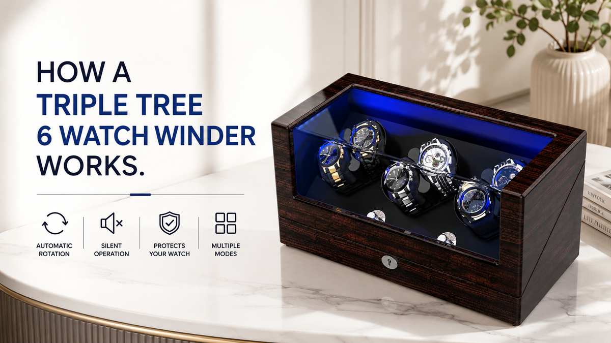 Watch Winder with 6 Winder Space Pine Bark Pattern – WATCHWINDERMALL