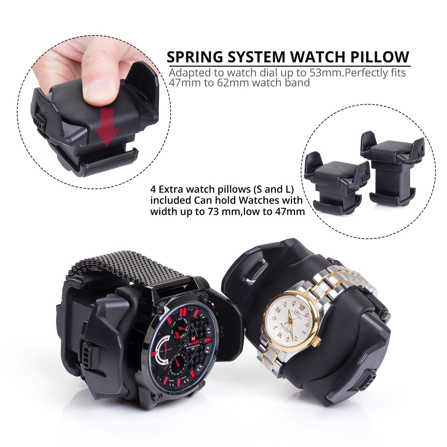 8-Slots Watch Winder for Automatic Watches,  6 Free Storages ,High-Gloss Piano Lacquer Carbon Fiber, JINS&VICO