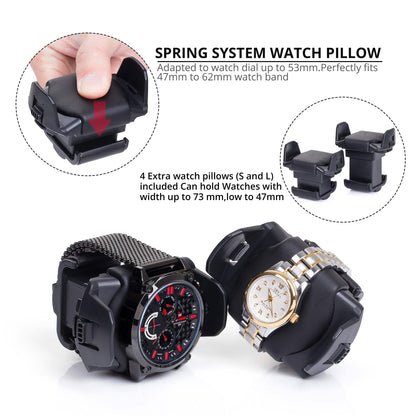 8-Slots Watch Winder for Automatic Watches,  6 Free Storages ,High-Gloss Piano Lacquer Carbon Fiber, JINS&VICO