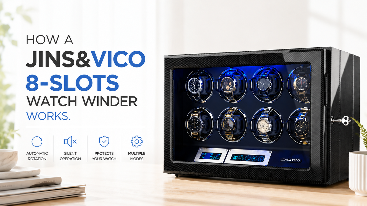 Watch Winder 8 Winding Spaces in Carbon Fiber, JINS&VICO