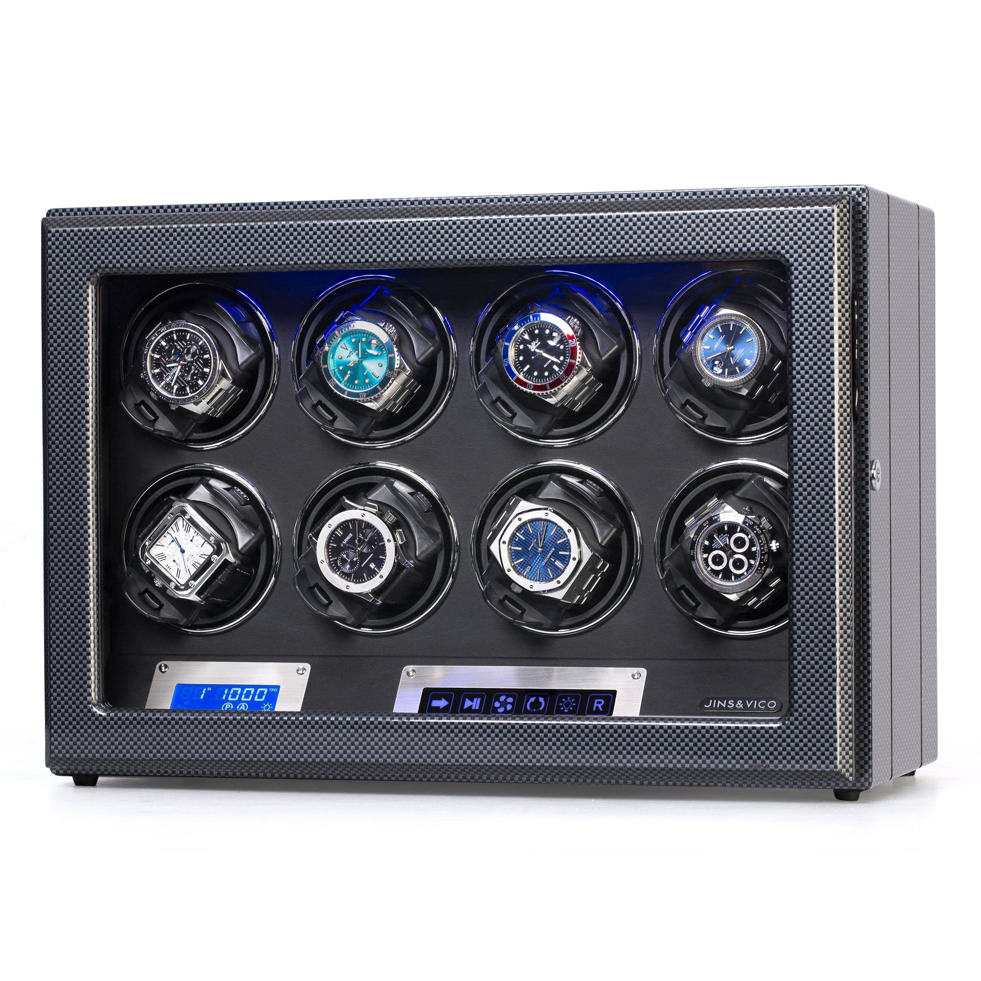 Watch Winder 8 Winding Spaces in Carbon Fiber, JINS&VICO