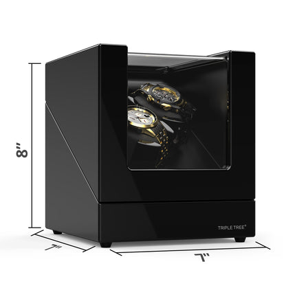 Double Watch Winder with High-Gloss Piano Lacquer Finish, TRIPLE TREE