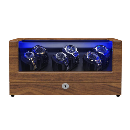 6-Slots Watch Winder with Flexable Pillows, High-Gloss Piano Lacquer, TRIPLE TREE