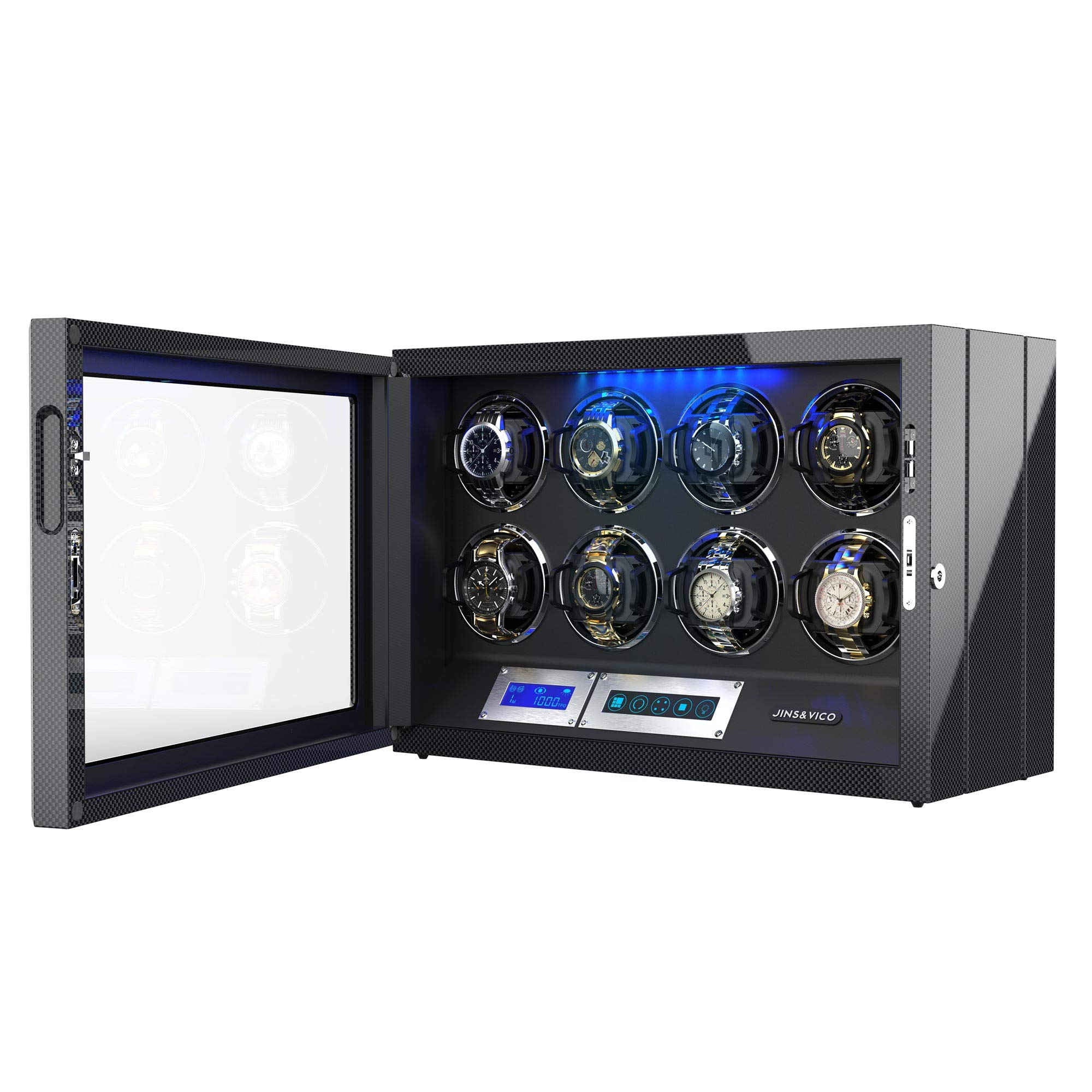 Watch Winder 8 Winding Spaces in Carbon Fiber, JINS&VICO