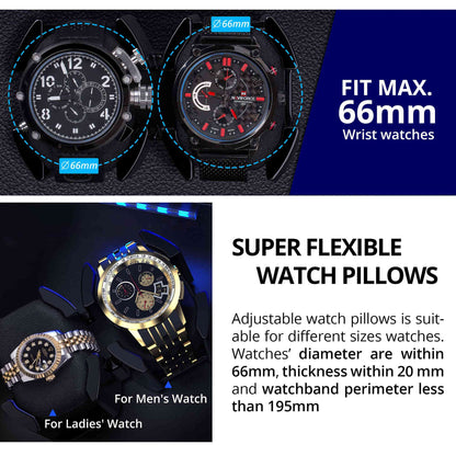 Double Wooden Watch Winder include Flexable Pillow,  High-Gloss Piano Lacquer, INCLAKE